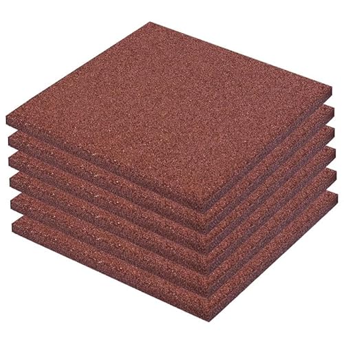 Fallschutzfliesen 6 STK. Gummi 50x50x3 cm Rot - rutschfeste Teppichfliesen für Kinderzimmer, Spielbereich & Fitness | Stoßdämpfend, langlebig & leicht zu reinigen Fallschutzfliesen 6 STK. Gummi 50x50x3 cm Rot - rutschfeste Teppichfliesen für Kinderzimmer, Spielbereich & Fitness | Stoßdämpfend, langlebig & leicht zu reinigen von Eleganz