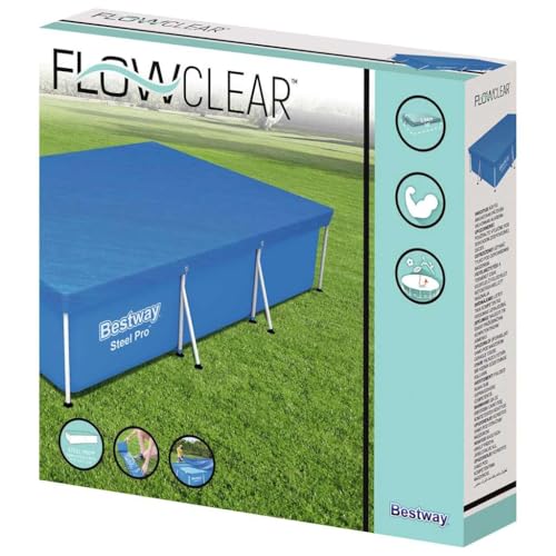 Flowclear Poolabdeckung 304x205x66 cm – Robuste Abdeckplane für Swimmingpools, Schutz vor Schmutz und Blättern, Einfache Handhabung, Langlebiges Material von Eleganz