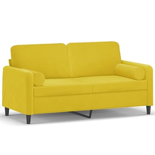 Futon Sofa 2-Sitzer 140 cm Samt Gelb mit Zierkissen - Bequemes Sofa für Wohnzimmer & kleine Räume, Langlebig & Stilvoll Futon Sofa 2-Sitzer 140 cm Samt Gelb mit Zierkissen - Bequemes Sofa für Wohnzimmer & kleine Räume, Langlebig & Stilvoll von Eleganz