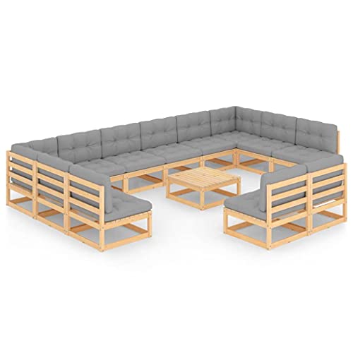 Garten-Lounge-Set 13-TLG. aus Massivholz Kiefer mit Kissen – Langlebiges Outdoor-Möbel für Terrasse & Garten, Bequeme Sitzgruppe für Erholung im Freien Garten-Lounge-Set 13-TLG. aus Massivholz Kiefer mit Kissen – Langlebiges Outdoor-Möbel für Terrasse & Garten, Bequeme Sitzgruppe für Erholung im Freien von Eleganz