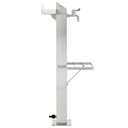 Garten-Wassersäule Edelstahl Quadratisch 95 cm - Hochwertige Edelstahl-Wassersäule für Ihren Garten | Rostfrei & Langlebig | Ideal für Rasen & Outdoor-Bereiche | Modernes Design von Eleganz