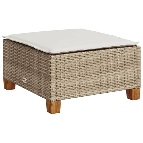 Gartenhocker mit Kissen Beige 63,5x56x32 cm – Poly Rattan Hocker für Terrasse & Balkon – Leicht & Wetterfest – Bequeme Sitzlösung für Gartenliebhaber Gartenhocker mit Kissen Beige 63,5x56x32 cm – Poly Rattan Hocker für Terrasse & Balkon – Leicht & Wetterfest – Bequeme Sitzlösung für Gartenliebhaber von Eleganz