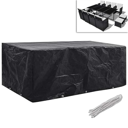 Gartenmöbel-Schutzhüllen 2 Stück mit 10 Aluminium-Ösen (229x113 cm) - Wasserdicht & UV-beständig für Terrassenmöbel - Schützt vor Regen und Schmutz von Eleganz