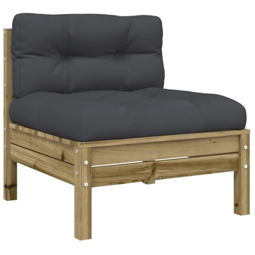 Gartensofa ohne Armlehnen mit Kissen - Kesseldruckimprägniertes Kiefernholz - Langlebig & Wetterfest - Perfekt für Garten, Terrasse oder Balkon - Gemütliches Design für Entspannung im Freien von Eleganz