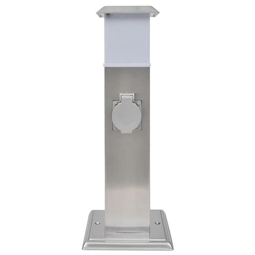 Gartensteckdose Edelstahl mit Lampe – Outdoor Steckdosenturm für Garten, Terrasse & Camping – Wasserdicht, Wetterfest – Praktische Stromversorg für Draußen Gartensteckdose Edelstahl mit Lampe – Outdoor Steckdosenturm für Garten, Terrasse & Camping – Wasserdicht, Wetterfest – Praktische Stromversorg für Draußen von Eleganz