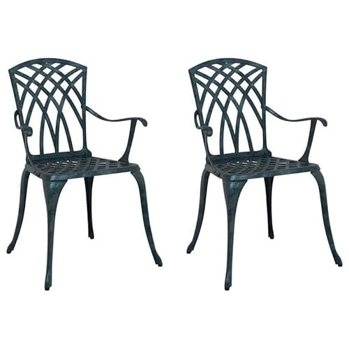 Gartenstuhl 2er-Set Grün aus Aluminium - 55 x 56,5 x 91cm - Leicht & Wetterfest - Perfekt für Garten, Terrasse und Balkon - Modernes Design für Outdoor-Komfort Gartenstuhl 2er-Set Grün aus Aluminium - 55 x 56,5 x 91cm - Leicht & Wetterfest - Perfekt für Garten, Terrasse und Balkon - Modernes Design für Outdoor-Komfort von Eleganz