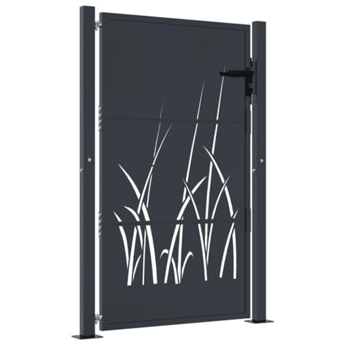 Gartentor aus Stahl mit Gras-Design 105x155 cm Anthrazit - Langlebige Absperrung für Garten und Einfahrt - Robustes Sicherheitstor für Haus und Hof Gartentor aus Stahl mit Gras-Design 105x155 cm Anthrazit - Langlebige Absperrung für Garten und Einfahrt - Robustes Sicherheitstor für Haus und Hof von Eleganz
