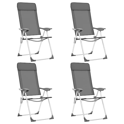 Klappbare Campingstühle 4 STK. Grau - Leicht & Stabil aus Eloxiertem Aluminium, Perfekt für Camping & Wandern, Kompakt & Bequem Klappbare Campingstühle 4 STK. Grau - Leicht & Stabil aus Eloxiertem Aluminium, Perfekt für Camping & Wandern, Kompakt & Bequem von Eleganz