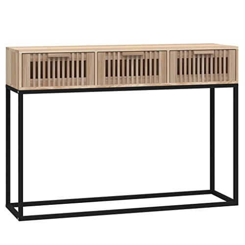Konsolentisch 105x30x75 cm aus Holzwerkstoff und Eisen - Moderner Beistelltisch für Wohnzimmer, Flur oder Schlafzimmer - Stabile Konstruktion aus massivem Kiefernholz und Eisen von Eleganz