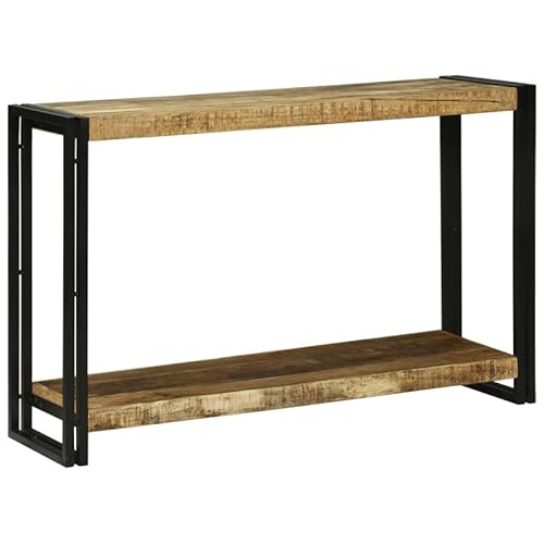 Konsolentisch Massivholz Mango 120x33x75 cm - Robuster Wohnzimmertisch aus Naturholz, langlebig & stabil - Elegante Beistelltisch für Flur, Küche oder Esszimmer von Eleganz