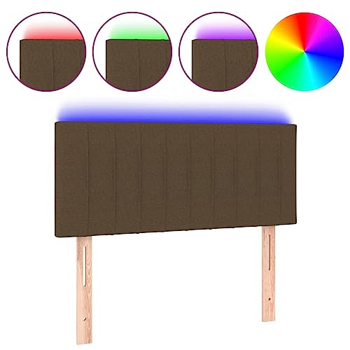 Kopfteil Dunkelbraun 90x5x78/88 cm Stoff - Modernes Bettgestell mit -Beleuchtung für Schlafzimmer, Hochwertiger Stoffbezug & Einfache Montage - Ideal für kleine Räume Kopfteil Dunkelbraun 90x5x78/88 cm Stoff - Modernes Bettgestell mit -Beleuchtung für Schlafzimmer, Hochwertiger Stoffbezug & Einfache Montage - Ideal für kleine Räume von Eleganz