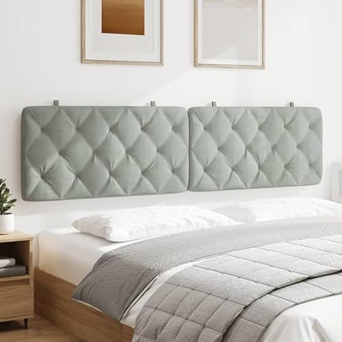Kopfteil-Kissen aus Samt 193 cm - Luxuriöses Headboard-Kissen fürs Schlafzimmer, 100% Polyester, hellgrau - Weiche & Pflegeleichte Alternative zum klassischen Kopfteil Kopfteil-Kissen aus Samt 193 cm - Luxuriöses Headboard-Kissen fürs Schlafzimmer, 100% Polyester, hellgrau - Weiche & Pflegeleichte Alternative zum klassischen Kopfteil von Eleganz