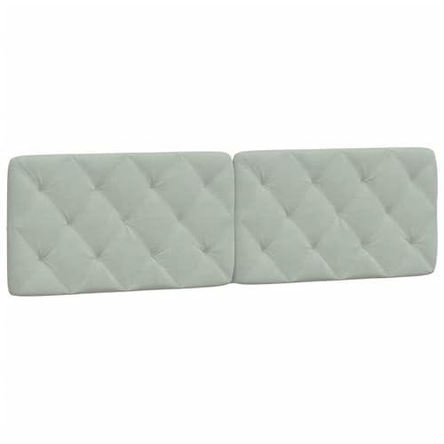 Kopfteil-Kissen hellgrau 183 cm aus Samt – Weiches Polsterkissen für Bettkopfstütze, 100% Polyester, luxuriöses Design für Schlafzimmer Kopfteil-Kissen hellgrau 183 cm aus Samt – Weiches Polsterkissen für Bettkopfstütze, 100% Polyester, luxuriöses Design für Schlafzimmer von Eleganz
