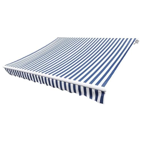 Markisenbespannung Canvas Blau & Weiß 350x250 cm - Hochwertige Polyester mit PU-Beschichtung - UV-beständig & wasserabweisend - Perfekter Schutz für Terrasse & Garten von Eleganz