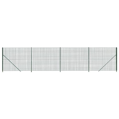 Maschendrahtzaun mit Bodenflansch 1,4x10 m - grüner Sichtschutzzaun für Garten, Terrasse & Grundstück - stabil, langlebig & einfach zu montieren von Eleganz