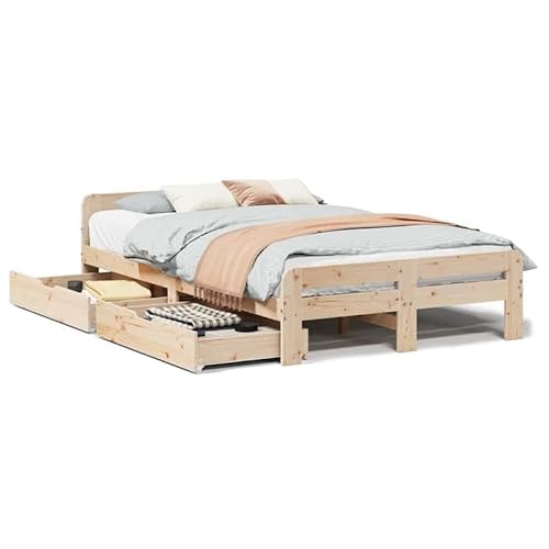 Massivholzbett 120x190 cm Kiefernholz - Kinderbett oder Gästebett - Langlebig & Natürlich - Perfekte Lösung für kleinen Raum von Eleganz