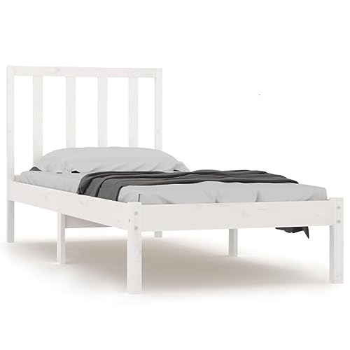 Massivholzbett aus Kiefer 90x190 cm - Weiß & Langlebig - Perfekt für Schlafzimmer & Gästezimmer - Natürlich & Stabil - Einfache Montage Massivholzbett aus Kiefer 90x190 cm - Weiß & Langlebig - Perfekt für Schlafzimmer & Gästezimmer - Natürlich & Stabil - Einfache Montage von Eleganz