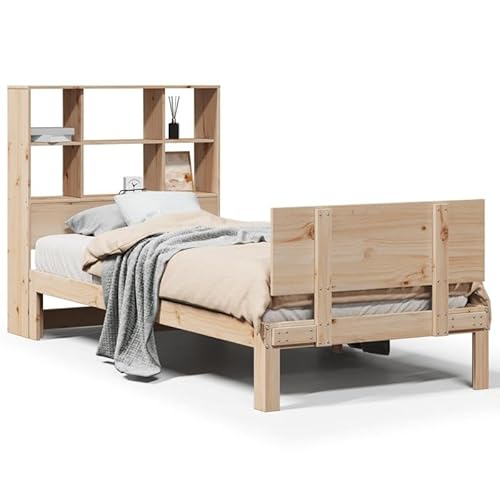 Massivholzbett aus Kiefer 90x200 cm mit Regal | Stilvolles & langlebiges Bettgestell ohne Matratze | Ideal für Schlafzimmer & kleine Räume | Natürliche Optik & robuste Qualität Massivholzbett aus Kiefer 90x200 cm mit Regal | Stilvolles & langlebiges Bettgestell ohne Matratze | Ideal für Schlafzimmer & kleine Räume | Natürliche Optik & robuste Qualität von Eleganz