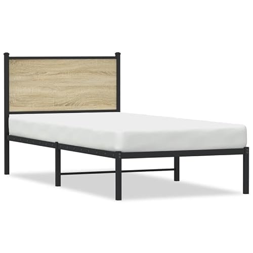 Metallbett Sonoma-Eiche 80x200 cm ohne Matratze – Langlebiges & Stabiles Rahmen für Schlafzimmer, Wohnheim oder Gastzimmer – Einfache Montage & Stauraumnutzung Metallbett Sonoma-Eiche 80x200 cm ohne Matratze – Langlebiges & Stabiles Rahmen für Schlafzimmer, Wohnheim oder Gastzimmer – Einfache Montage & Stauraumnutzung von Eleganz