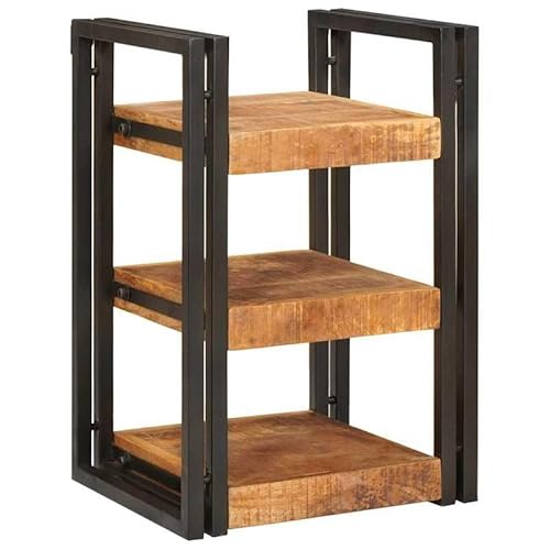 Nachttisch 2er Set aus massivem Mango-Holz - Braun & Schwarz - Stilvoll & langlebig für Schlafzimmer - Natürliche Optik mit modernem Design von Eleganz