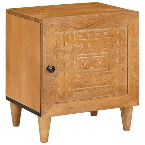 Nachttisch 2er Set aus massivem Mangoholz - 40 x 33 x 46 cm - Schickes Nachtkommode fürs Schlafzimmer - Natürlich & Langlebig - Platzsparendes Design von Eleganz