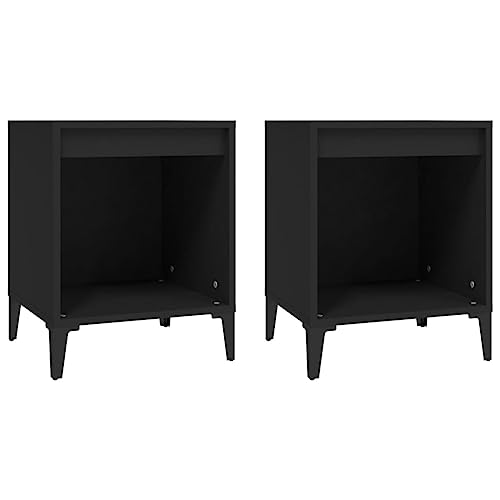 Nachttische 2 STK. Schwarz 40x35x50 cm - Modernes Design aus Holzwerkstoff & Metall - Ideal für Schlafzimmer & kleine Wohnungen Nachttische 2 STK. Schwarz 40x35x50 cm - Modernes Design aus Holzwerkstoff & Metall - Ideal für Schlafzimmer & kleine Wohnungen von Eleganz