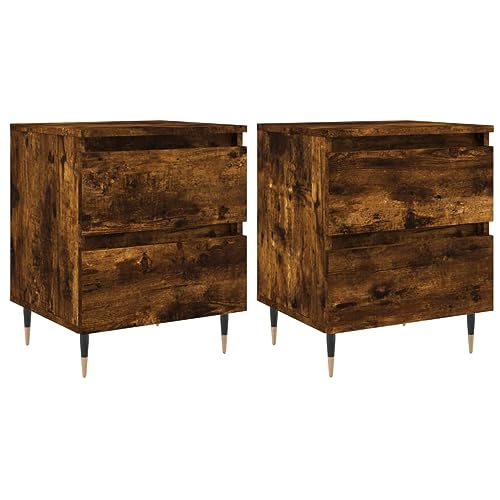 Nachttische 2 STK. aus Räuchereiche & Eisen | Modernes Design 40x35x50 cm | Stabiles Holzwerkstoff für Schlafzimmer | Platzsparend & Langlebig Nachttische 2 STK. aus Räuchereiche & Eisen | Modernes Design 40x35x50 cm | Stabiles Holzwerkstoff für Schlafzimmer | Platzsparend & Langlebig von Eleganz