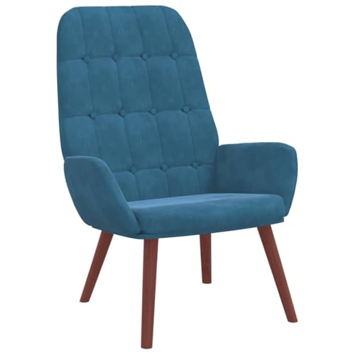 Ottoman Relaxsessel aus blauem Samt – Bequemer Sessel für Wohnzimmer & Schlafzimmer, Langlebig & Stilvoll, Perfekt zum Entspannen von Eleganz