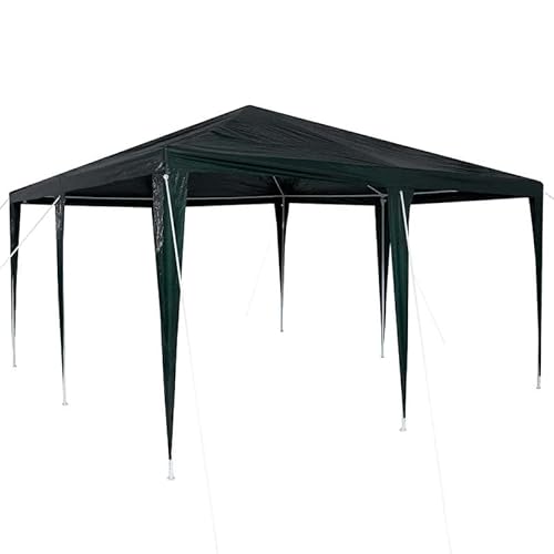 Party-Zelt Pavillon 400x400 cm Grün Weiß – Robuster Stahlrahmen & Polyester für Gartenfeste, Outdoor-Events – Schnell Aufbau von Eleganz