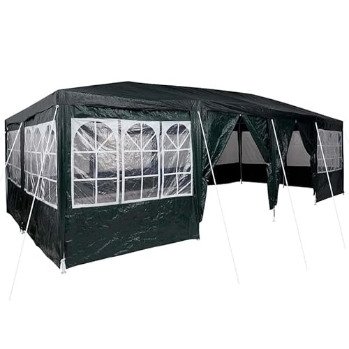 Party-Zelt Pavillon Grün Weiß 800x400x266 cm – Robustes Polyester & Stahlrahmen – Ideal für Gartenfeste, Outdoor-Events – Schnellaufbau & Wetterfest von Eleganz