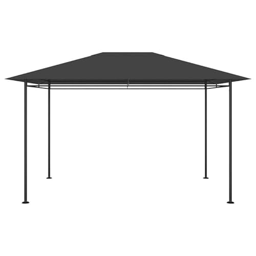 Pavillon-Rahmen aus Stahl mit Stoff (100% Polyester) und PA-Beschichtung - Anthrazit, 384x281x270 cm, 180 g/m² - Ideal für Garten, Camping und Outdoor-Events - Wetterfest und langlebig von Eleganz