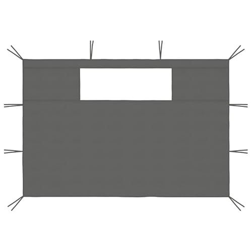 Pavillon-Seitenwände mit Fenstern 2 STK. - Anthrazit - 100% Polyester & PVC - Wetterfest & UV-beständig - Ideal für Garten, Terrasse und Camping von Eleganz