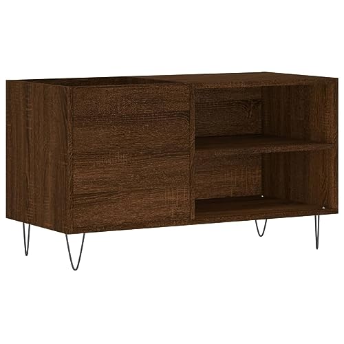 Plattenschrank Braun Eichen-Optik 85x38x48 cm - Holzwerkstoff & Eisen - Stabiles Regalsystem für Wohnzimmer & Büro - Platzsparend & Langlebig von Eleganz