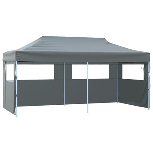 Pop-Up Partyzelt 3x6 m Anthrazit mit Seitenwänden aus 210D Oxfordgewebe – Faltbarer Pavillon für Outdoor-Events, Gartenfeste & Camping – Robust & Schnell Aufgebaut von Eleganz