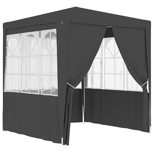 Profi-Partyzelt 2x2m Anthrazit mit Seitenwänden - Stahlrahmen & 90g/m² PE-Dach - Perfekt für Gartenfeste, Events & Outdoor-Partys - Robust & Wetterbeständig von Eleganz