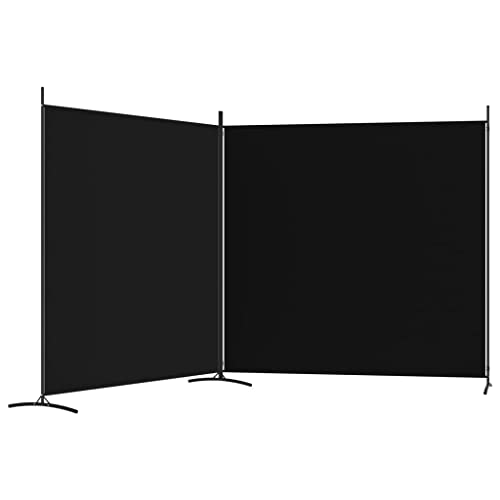 Raumteiler Freistehend Paravent 2-TLG. - Trennwand Balkon Sichtschutz Stellwand Faltbar - Umkleide Sichtschutz Wand Raumtrenner Schwarz 348x180 cm Stoff Raumteiler Freistehend Paravent 2-TLG. - Trennwand Balkon Sichtschutz Stellwand Faltbar - Umkleide Sichtschutz Wand Raumtrenner Schwarz 348x180 cm Stoff von Eleganz