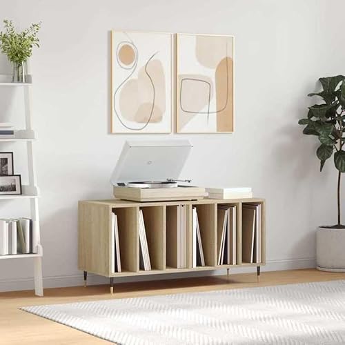 Regalsystem Sonoma-Eiche 100x38x48 cm - Plattenschrank aus Holzwerkstoff & Eisen - Stabiles Regal für Wohnzimmer, Schlafzimmer oder Büro - Platzsparend & langlebig von Eleganz