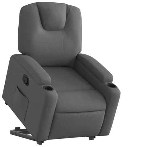 Relaxsessel mit Aufstehhilfe Dunkelgrau Stoff - Bequemer Sessel für Wohnzimmer & Schlafzimmer, Ergonomische Aufstehhilfe für Senioren & Personen mit Bewegseinschränkungen, Langlebiger Stoffbezug von Eleganz
