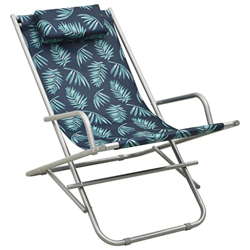 Schaukelstühle 2 STK. aus pulverbeschichtetem Stahl mit Blattmuster - Langlebig & Wetterfest für Garten & Terrasse - Gemütliche Entspannung im Freien von Eleganz