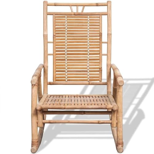 Schaukelstuhl Bambus - Gartenstuhl aus natürlichem Bambus für Terrasse und Balkon, langlebig und witterungsbeständig, ideal zur Entspannung im Freien von Eleganz
