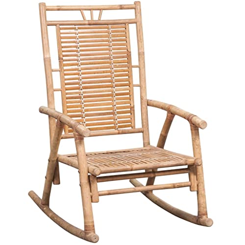 Schaukelstuhl mit Kissen aus Bambus – Perfekt für Garten, Terrasse und Balkon – Umweltfreundlich & Langlebig – Entspannung pur für jeden Outdoor-Bereich von Eleganz