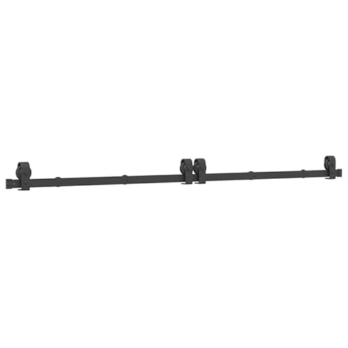 Schiebetürbeschlag-Set 200 cm aus pulverbeschichtetem Stahl - Hochwertige Türbeschläge für langlebige Schiebetüren - Schwarz, ideal für moderne Wohnräume von Eleganz