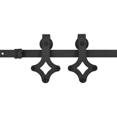 Schiebetürbeschlag-Set SKIEN 183 cm aus pulverbeschichtetem Stahl - Schwarz | Hochwertige Türbeschläge für moderne Schiebetüren | Langlebig und stabil für jeden Wohnbereich von Eleganz