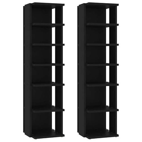 Schuhschrank 2er Set aus Holzwerkstoff - Platzsparendes Schuhregal für Flur, Wohnzimmer oder Schlafzimmer - Stabile Aufbewahrung für bis zu 12 Paar Schuhe von Eleganz