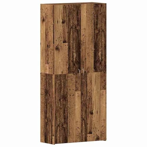 Schuhschrank mit Regal aus Holzwerkstoff | 80 x 35,5 x 180 cm | Stauraum für Schuhe & Deko | Ideal für Flur, Eingangsbereich & kleine Wohnungen | Stabile Aufbewahrungslösung von Eleganz