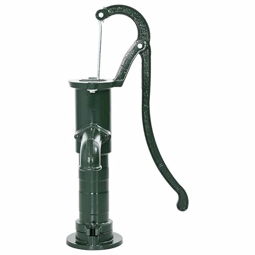 Schwengelpumpe Gusseisen für Gartenbewässerung - Robuste Handpumpe aus Gusseisen für Brunnen und Teiche - Langlebig und Wartungsarm von Eleganz