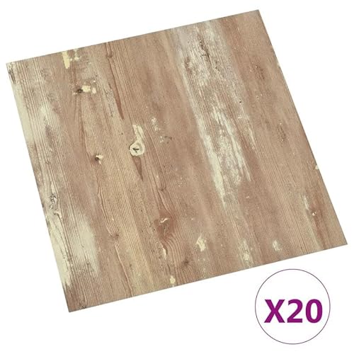 Selbstklebende PVC-Fliesen 20 STK. (1,86 m²) Braun - Ideal für Wohnzimmer, Küche & Bad - Leicht zu verlegen, pflegeleicht & strapazierfähig von Eleganz