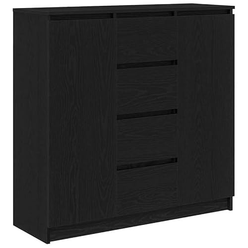 Sideboard Schubladen Schwarz Eichen-Optik 100,5x35x98,5 cm – Modernes Wohnzimmermöbel mit Stauraum für Kleidung, Bücher & Deko | Langlebig & Stilvoll Sideboard Schubladen Schwarz Eichen-Optik 100,5x35x98,5 cm – Modernes Wohnzimmermöbel mit Stauraum für Kleidung, Bücher & Deko | Langlebig & Stilvoll von Eleganz