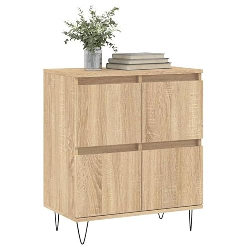 Sideboard Sonoma-Eiche 60x35x70 cm - Modernes Wohnzimmermöbel aus Holzwerkstoff & Eisen - Stilvolles Aufbewahrungsmöbel für Wohnzimmer, Esszimmer oder Flur - Platzsparend & Langlebig von Eleganz