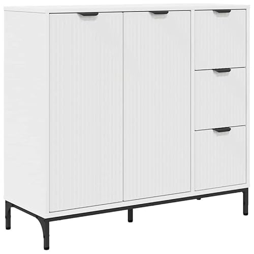 Sideboard mit Schubladen Weiß 89,5 cm | Modernes Wohnzimmermöbel aus Holzwerkstoff | Stauraum-Lösung für Kleidung & Deko | Stilvolles Sideboard für kleine Räume Sideboard mit Schubladen Weiß 89,5 cm | Modernes Wohnzimmermöbel aus Holzwerkstoff | Stauraum-Lösung für Kleidung & Deko | Stilvolles Sideboard für kleine Räume von Eleganz